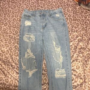 Distressed Light Blue Jeans